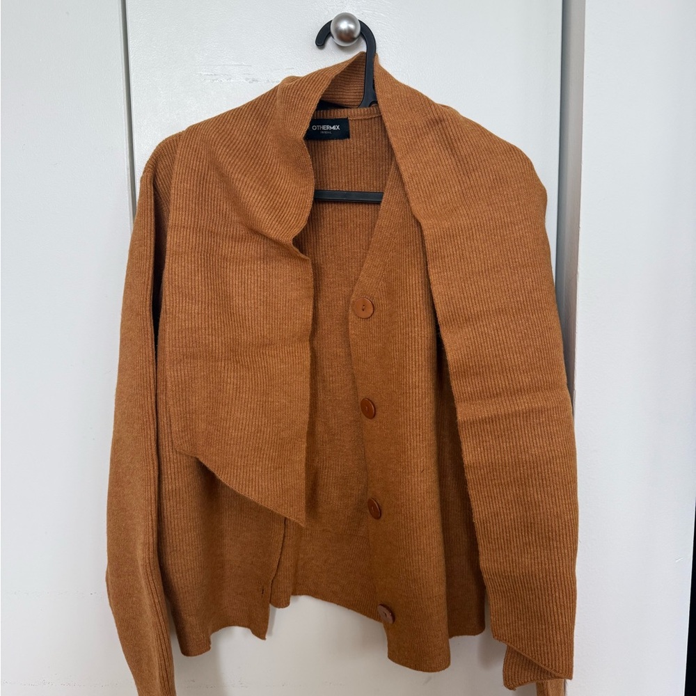 Brown/Orange Cardigan Sweater